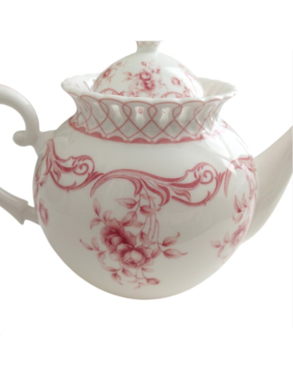 Gracie China Coastline Imports Pink Vine Floral Teapot Bone China Like New - Picture 4 of 14